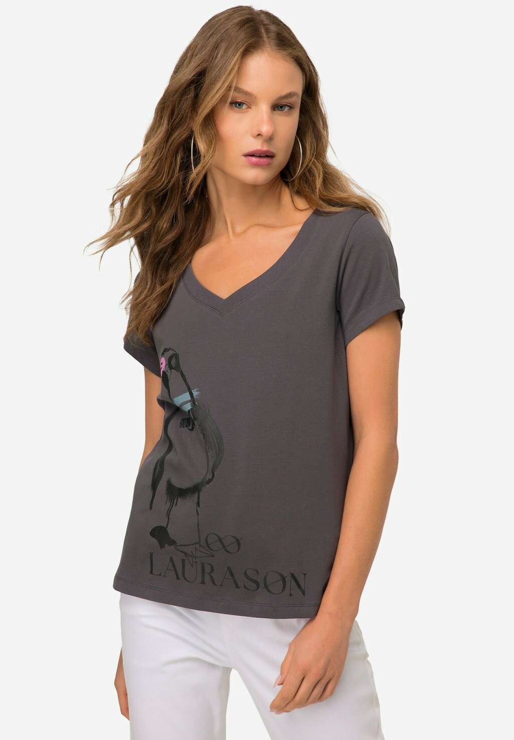 

Футболка с принтом LAURASØN, цвет gris foncé