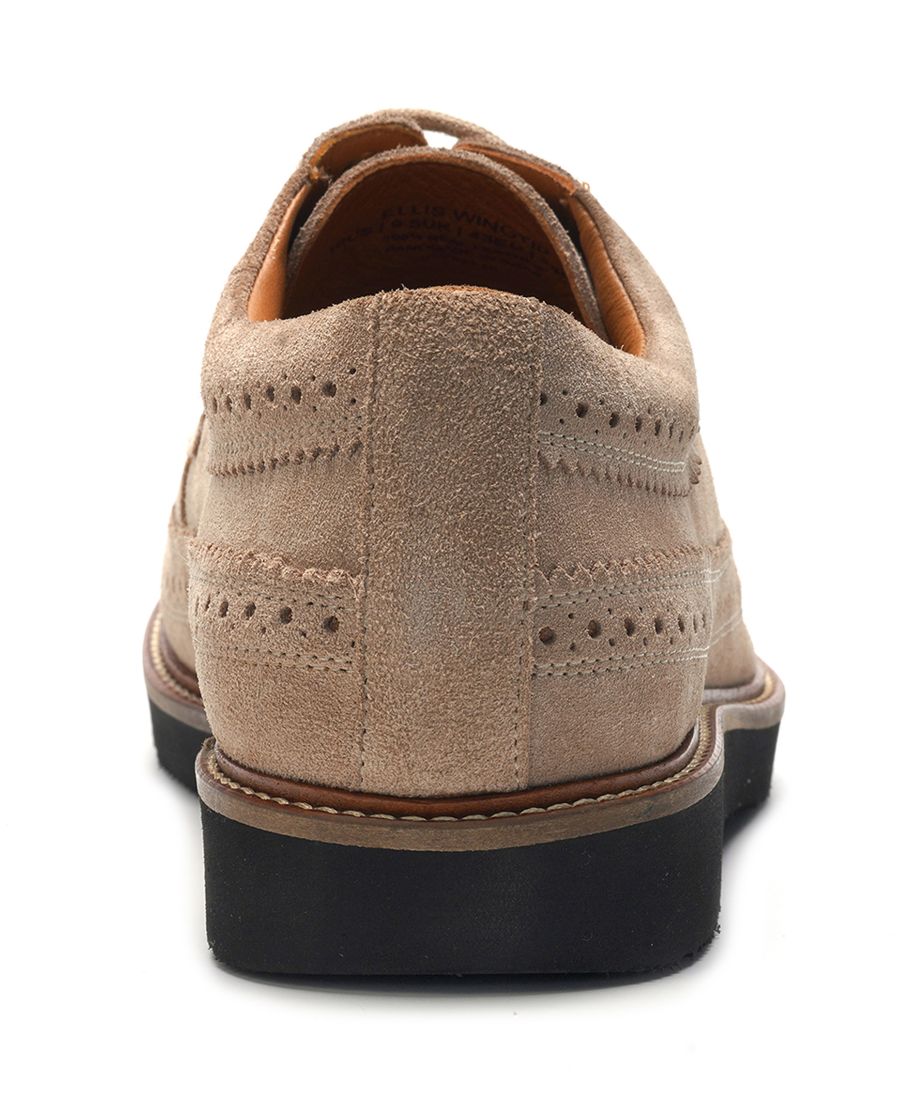 Мужские туфли Ellis Wingtip на шнуровке A Veer, Beige suede — фото 3