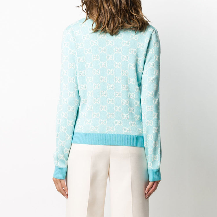 Кардиган (WMNS) Gucci SS20 Wool-Blend Bead Cotton Cardigan For Blue — фото 3