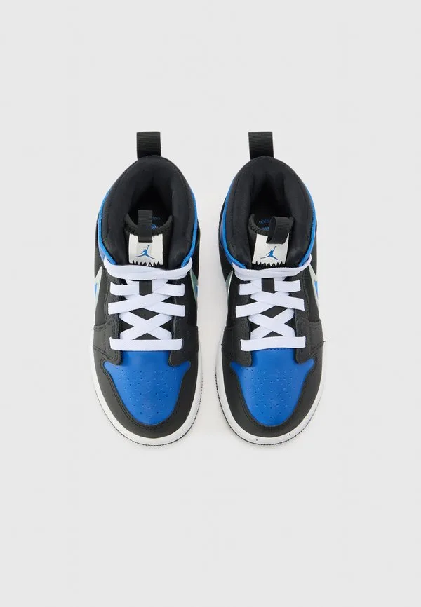 Кроссовки jordan 1 mid высокие, черные/королевский синий/серебристые Jordan, Black/Game Royal/Silver-Coloured — фото 4