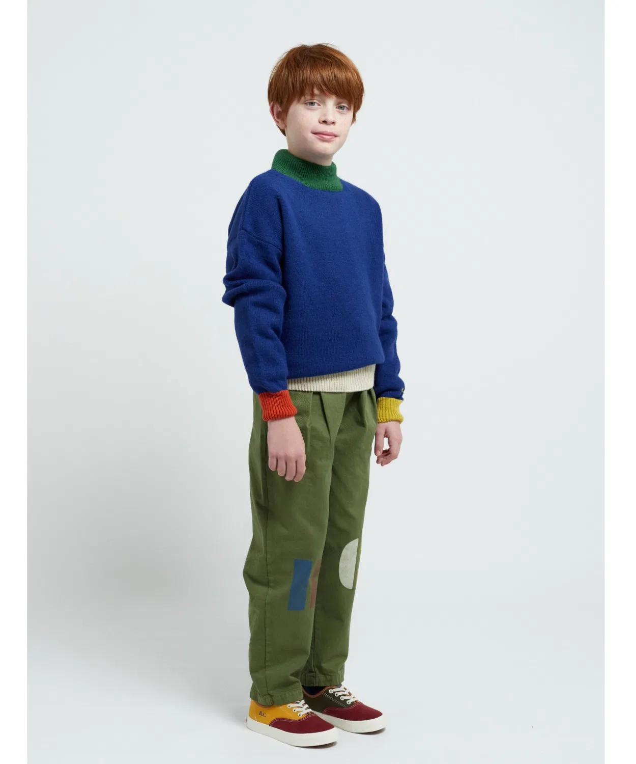 Свитер Color Block jumper BOBO CHOSES сакс-голубой