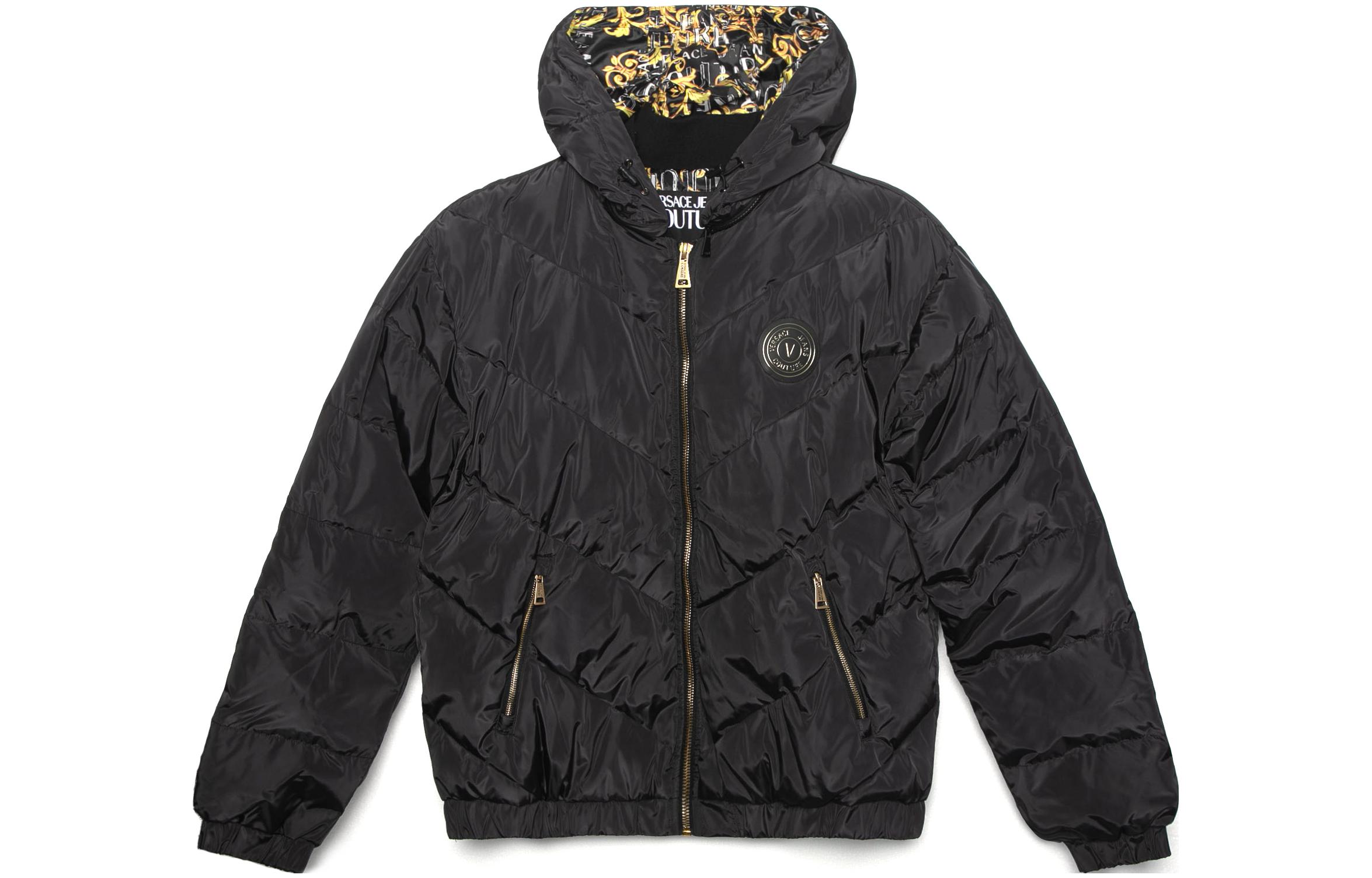 

VERSACE JEANS COUTURE Куртка с капюшоном и нашивкой с логотипом, Black