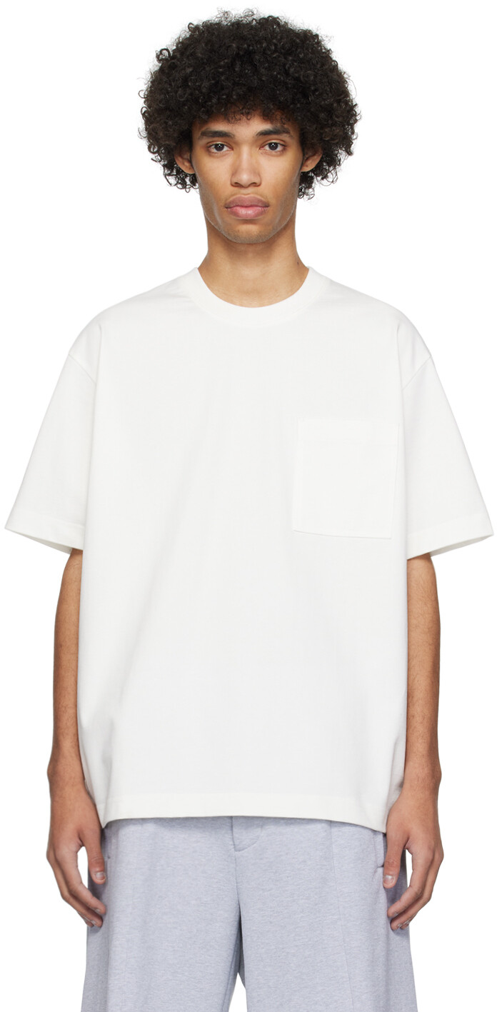 

Белая футболка с карманами Solid Homme, цвет White