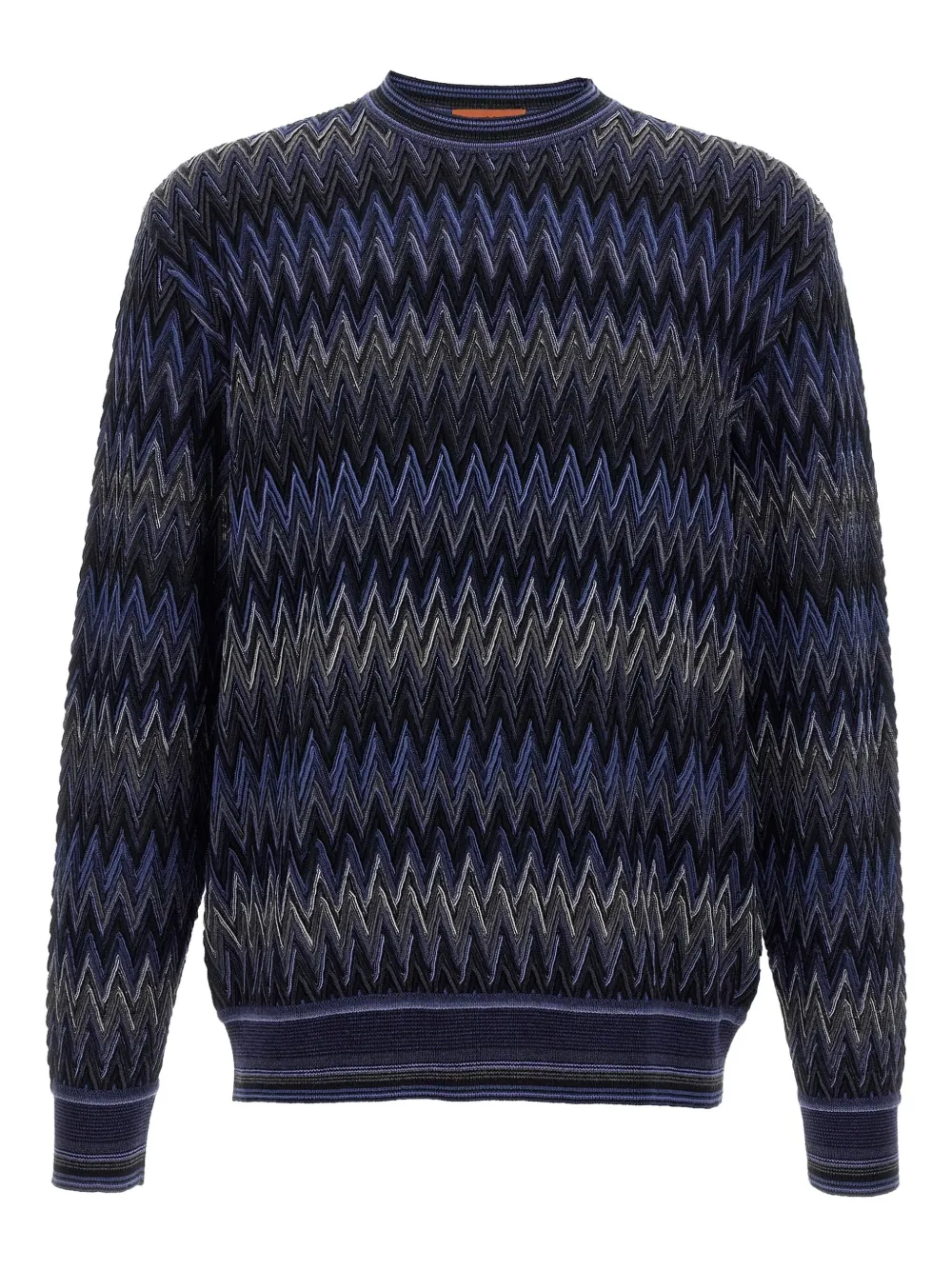 

Шерстяной свитер с зигзагообразным узором Missoni, синий