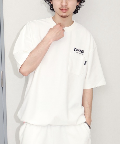 

Футболка с коротким рукавом, ворсистая ткань, с карманом THRASHER, белый