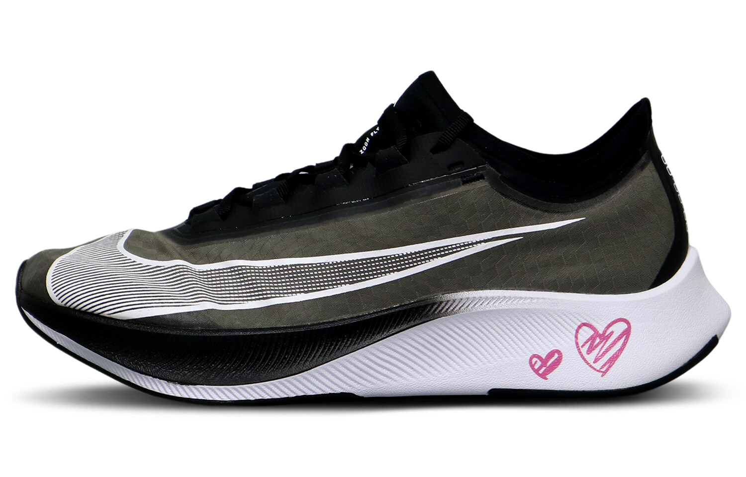 

Кроссовки Zoom Fly 3 мужские низкие черные/белые Nike
