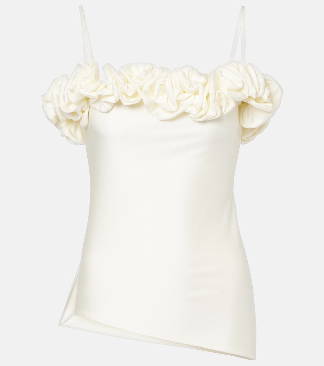 

Топ с открытыми плечами и оборками Coperni, White Avorio