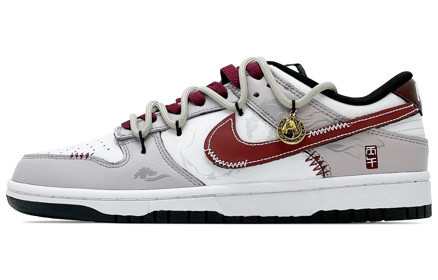 

Nike Кожаные износостойкие низкие скейтбордистские кроссовки Dunk, унисекс, белый с красным