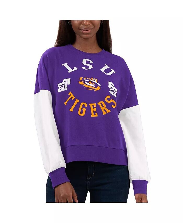 

Женский фиолетово-белый пуловер с капюшоном LSU Tigers Team Pride Colorblock G-Iii 4Her By Carl Banks, фиолетовый