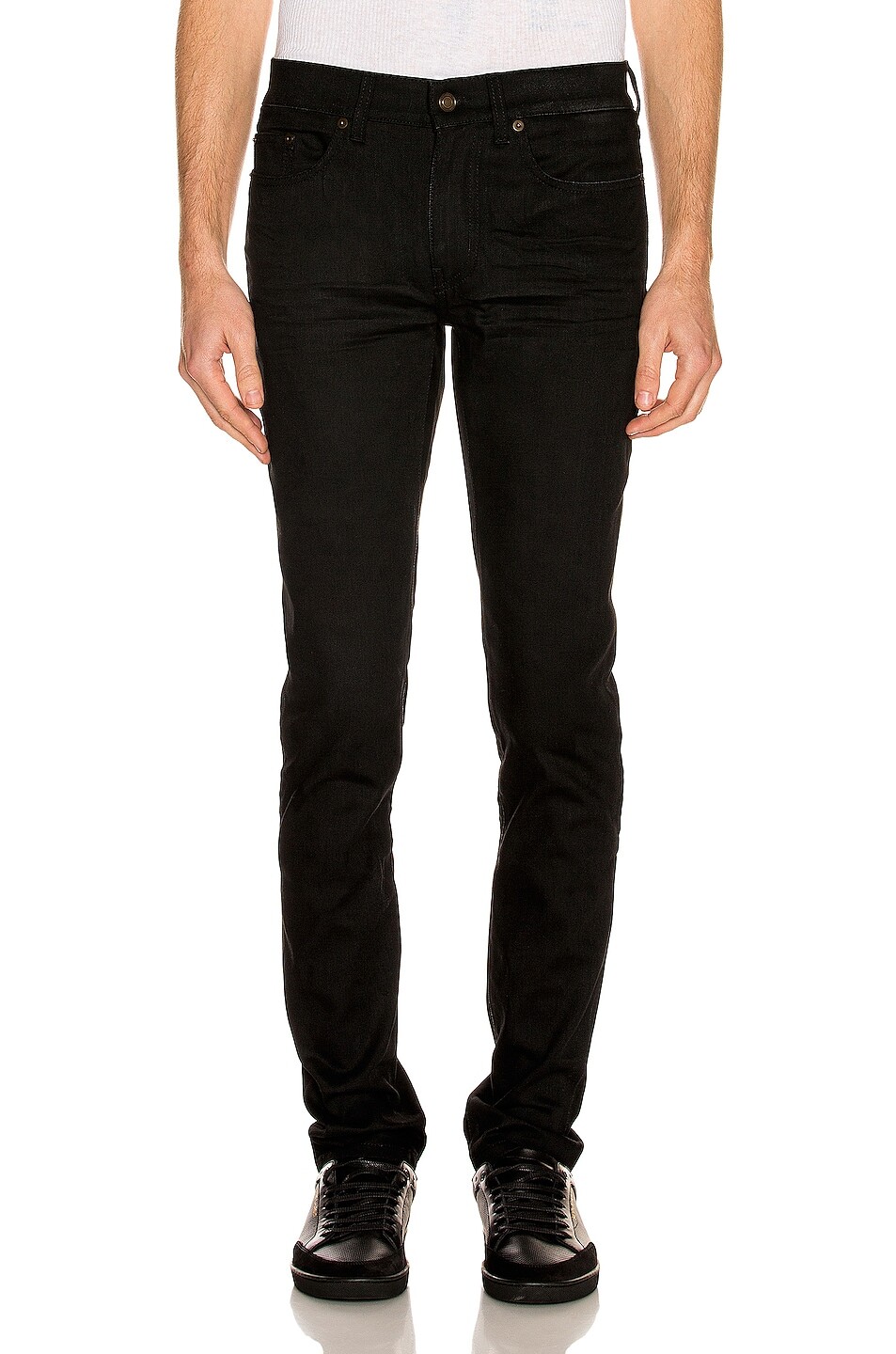 Джинсы мужские Skinny Jean Saint Laurent, цвет Used Black — фото 2