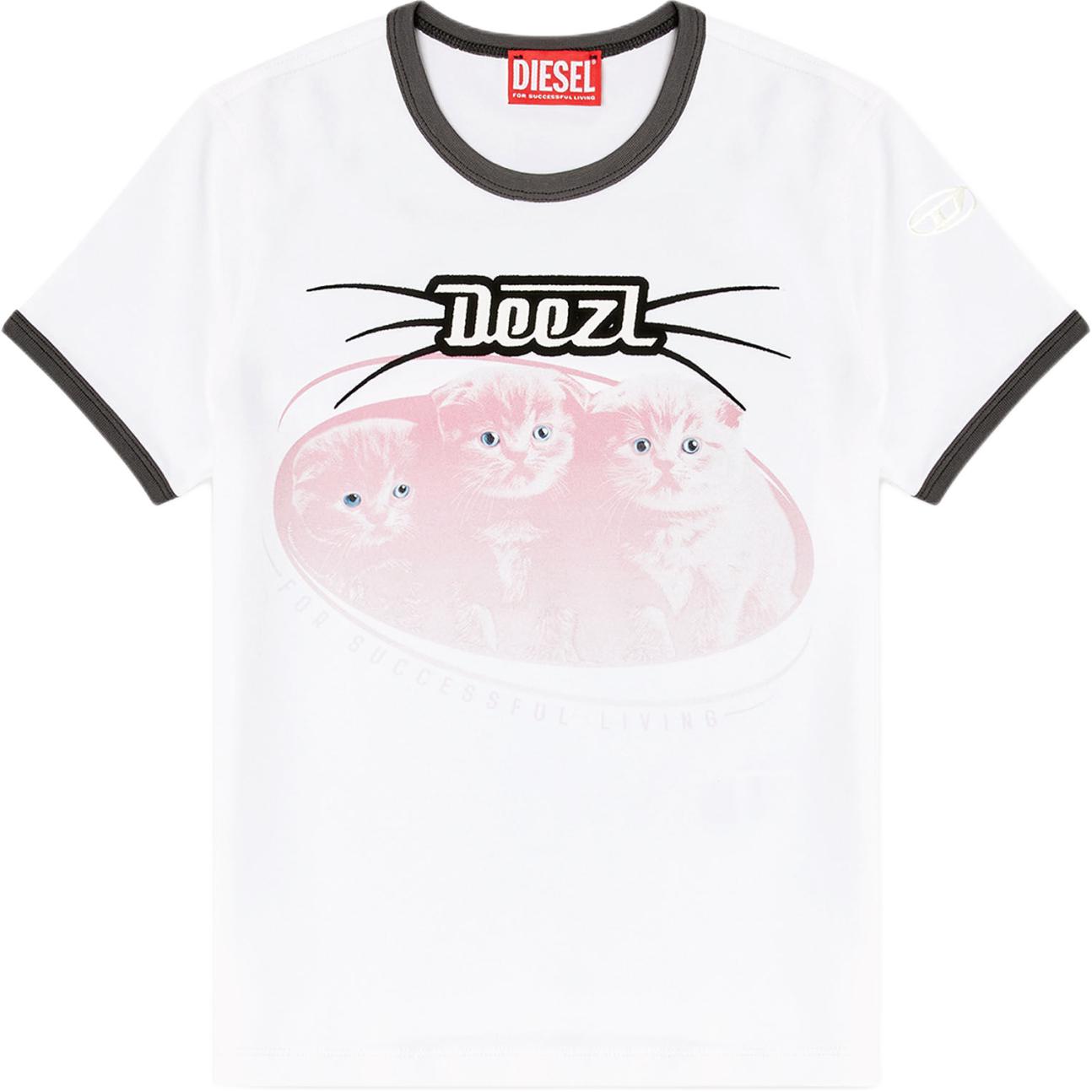 

Футболка Cotton с принтом Cat DIESEL, белый