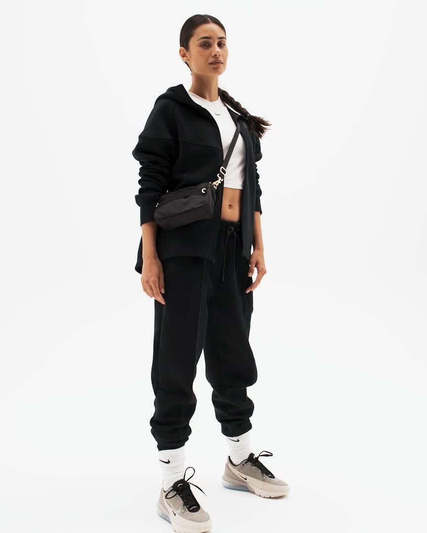 Джоггеры Nike Sportswear Tech Fleece, цвет Dark Grey Heather/Black — фото 2