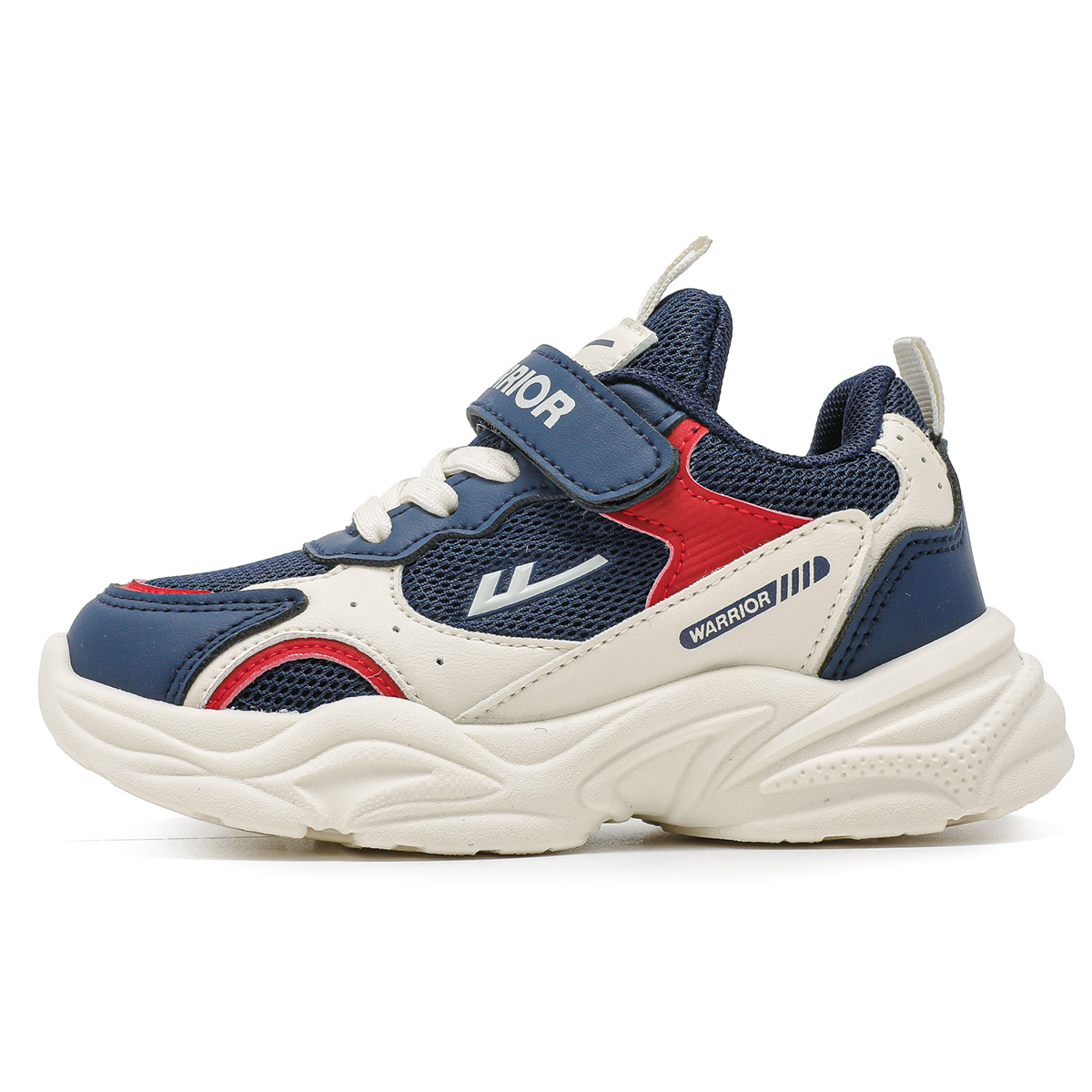 

Дышащие, легкие, амортизирующие низкие повседневные кроссовки для детей Warrior, темный синий/бежевый