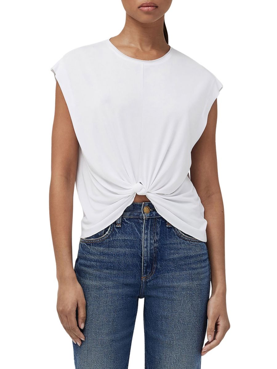 

Футболка с короткими рукавами и узлом Jenna rag & bone, белый