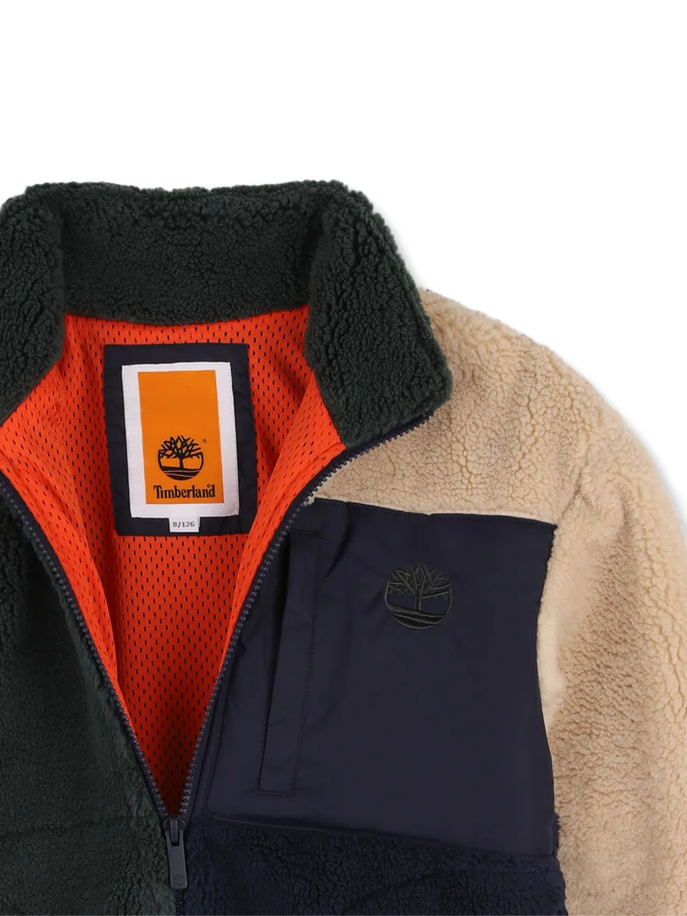 Пуховик в стиле колор-блок Timberland Kids, зеленый — фото 3