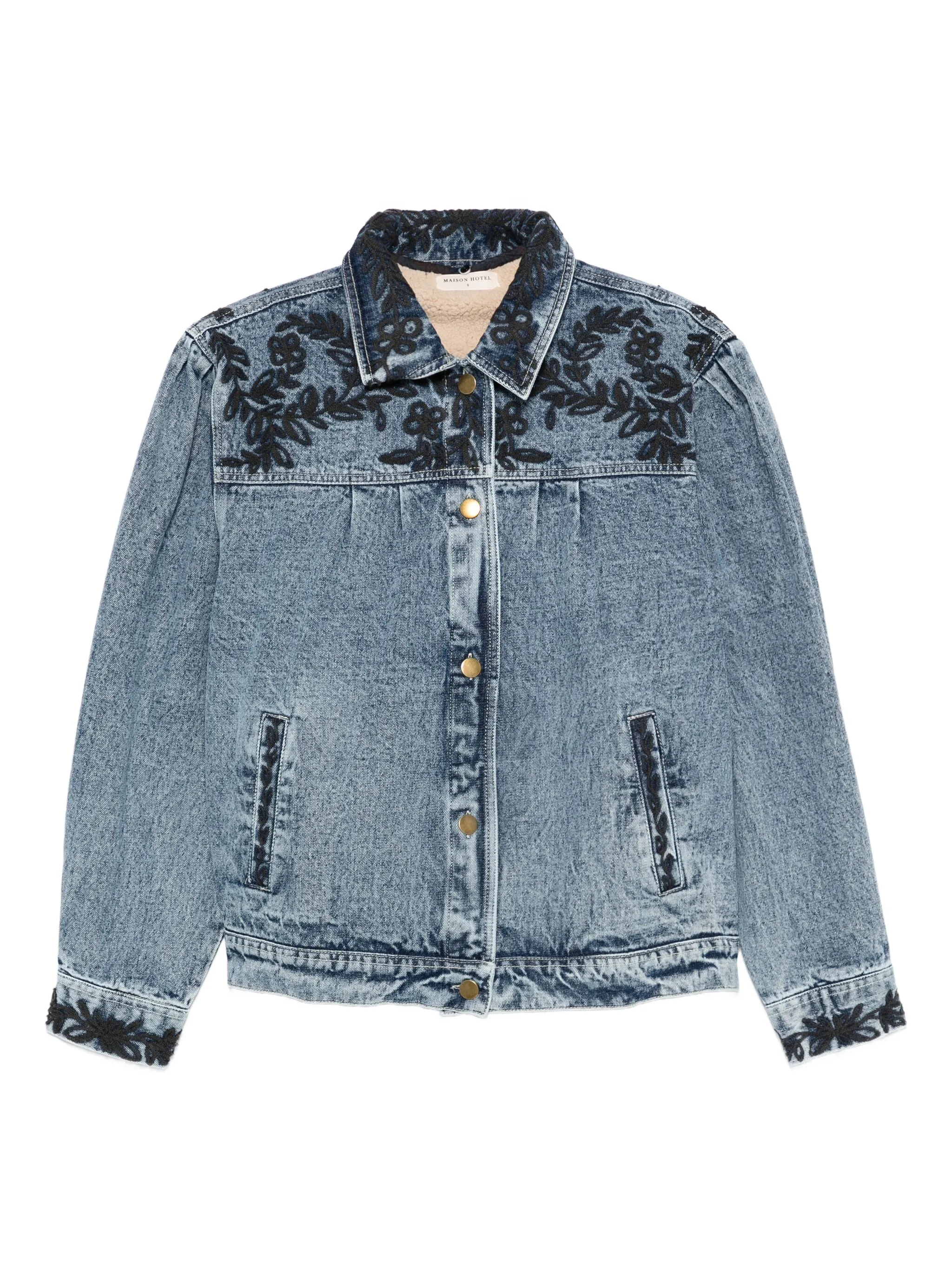 

Джинсовая куртка Wesley с цветочной вышивкой Maison Hotel, синий