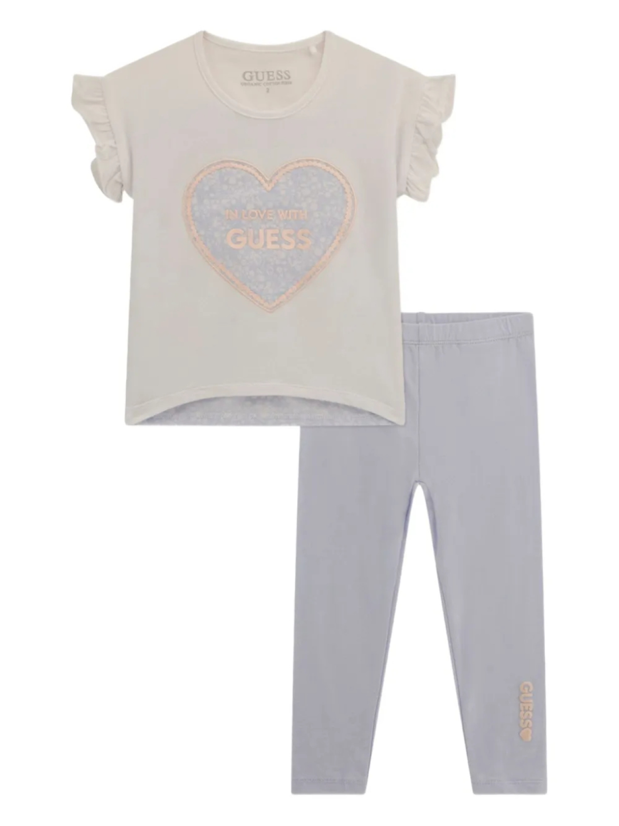 

Комплект брюк с принтом логотипа для детей guess guess kids, фиолетовый