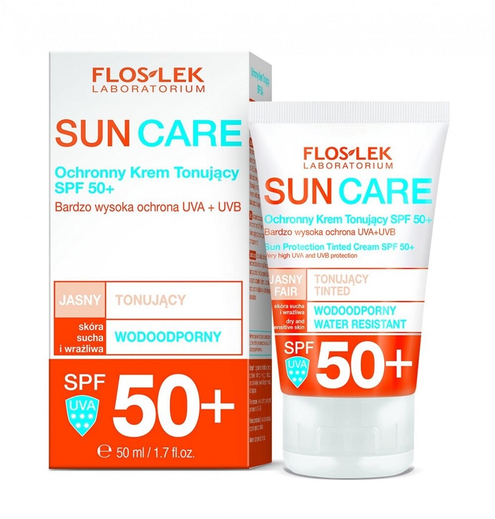 

Floslek, Sun Care, защитный крем, тонизирующий сухую и чувствительную кожу, SPF 50+, 50 мл Flos-Lek