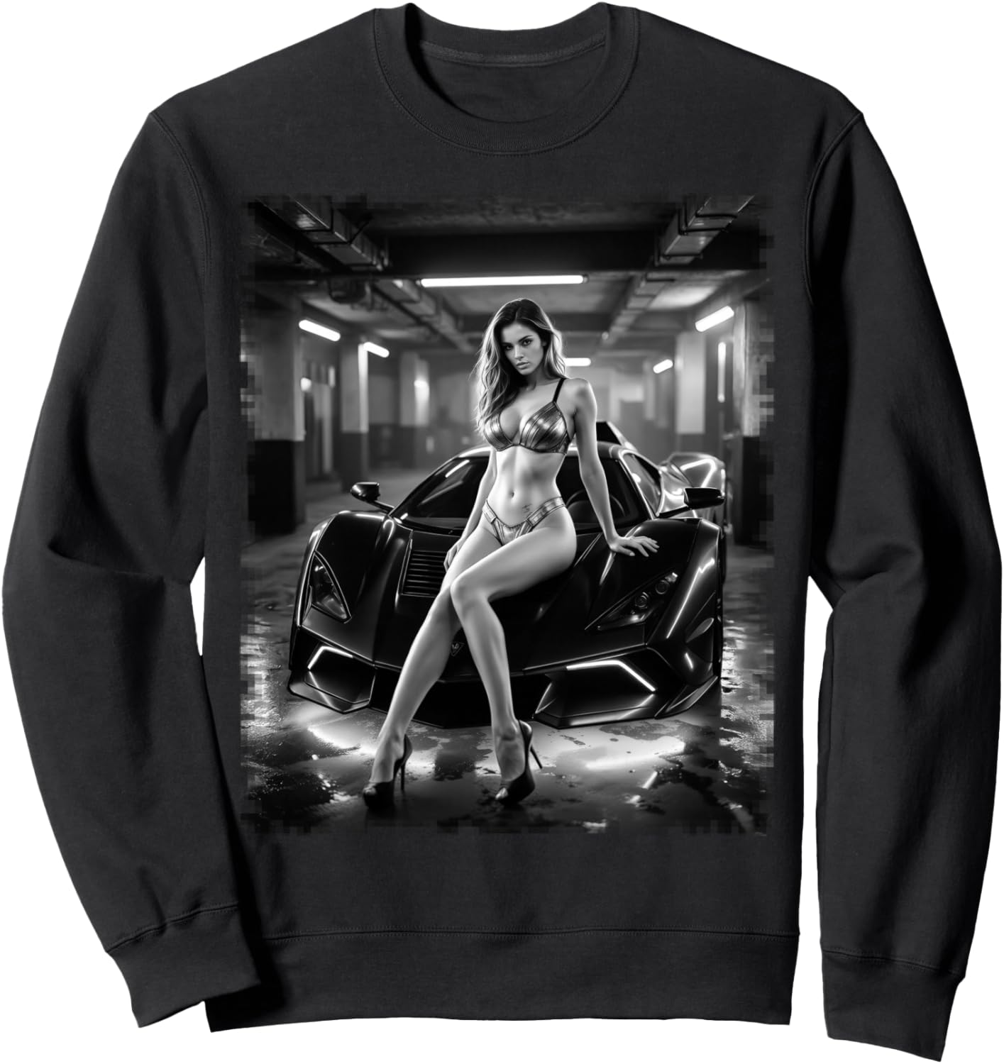 

Футболка с графическим принтом Сексуальная девушка - Сексуальная модель и черный экзотический автомобиль (кроссовки BW) Sexy Girl On T-Shirt For Men By Nspart