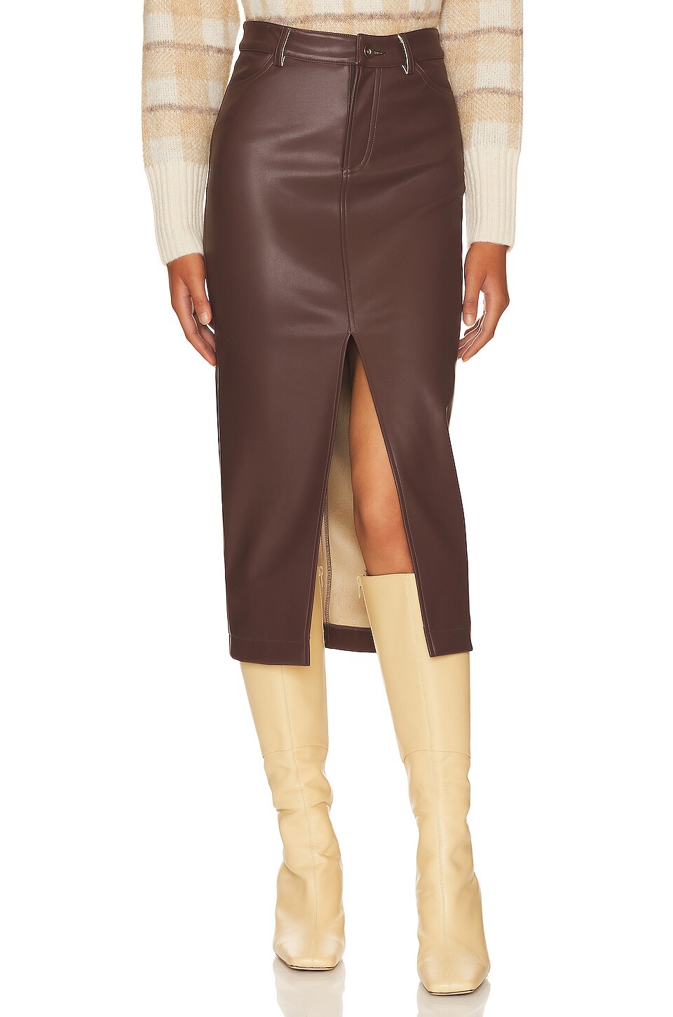 

Юбка HEARTLOOM Jae Faux Leather, цвет Mocha