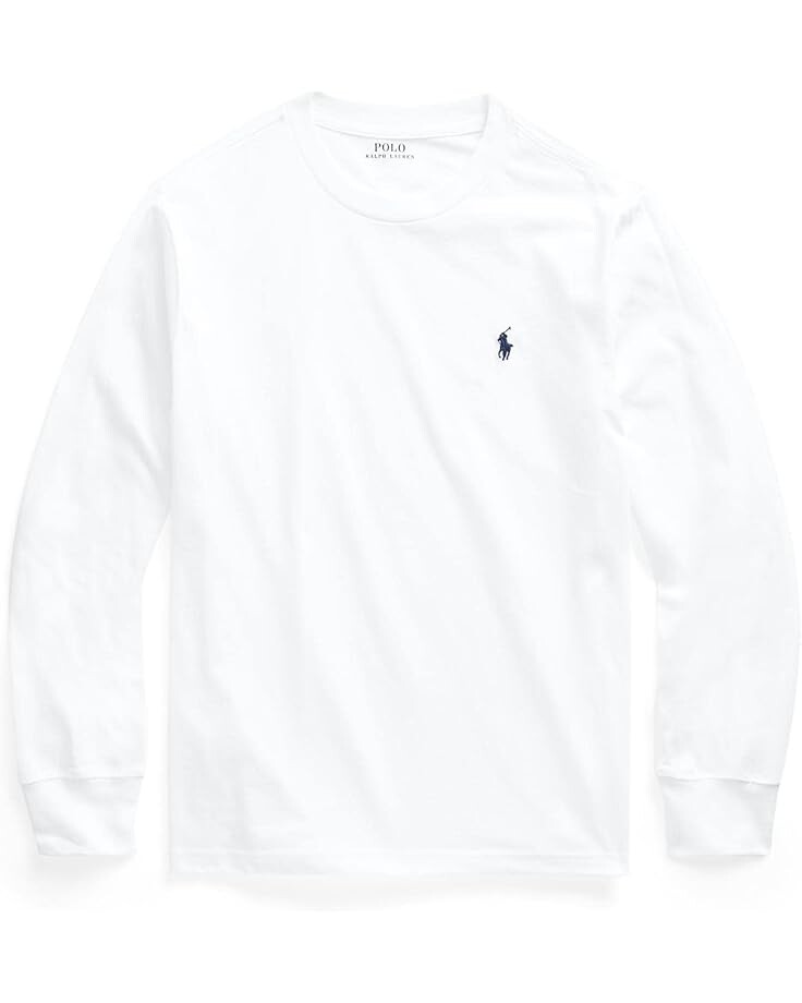 

Лонгслив Polo Ralph Lauren Kids Cotton Jersey Long Sleeve Tee, белый