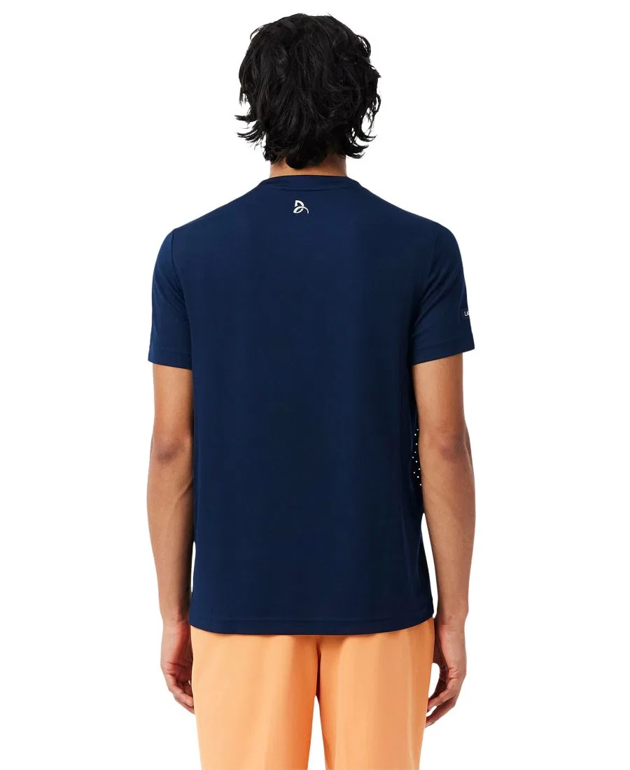 Футболка мужская Lacoste, стандартный крой, круглый вырез, темно-синий — фото 4