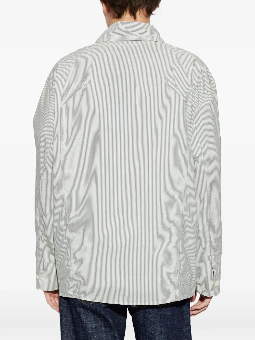 Полосатая рубашка Jacquemus, серый — фото 4