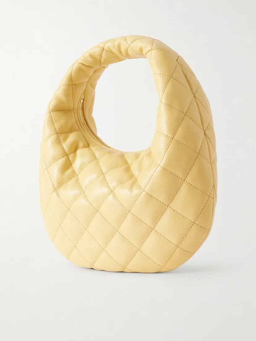 Это SAINT LAURENT Icarino quilted leather tote, желтый — фото 4