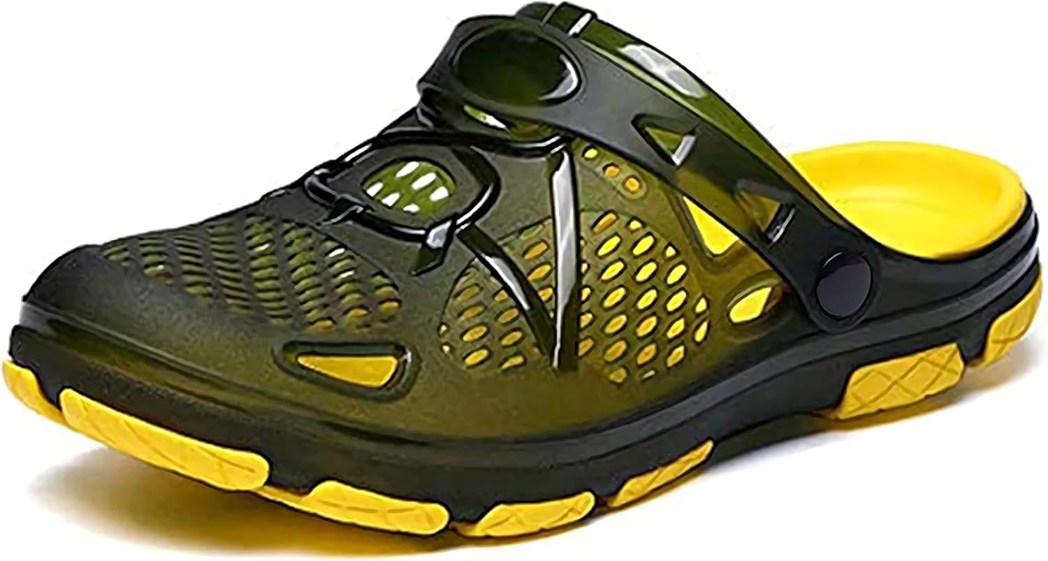 

Мужские сабо Hitmars, легкие садовые туфли, дышащие сабо, пляжные шлепанцы, слипоны, мюли для бассейна, пляжа и двора для мужчин, черные, синие, желтые, размеры US 7-13