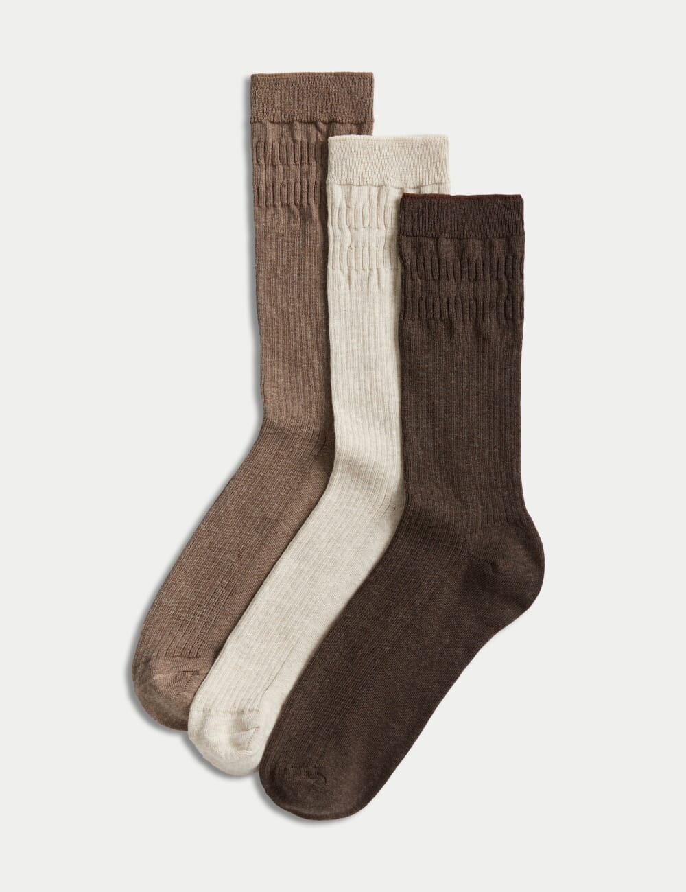 

3 пары носков Gentle Grip Cool & Fresh Marks & Spencer, коричневый