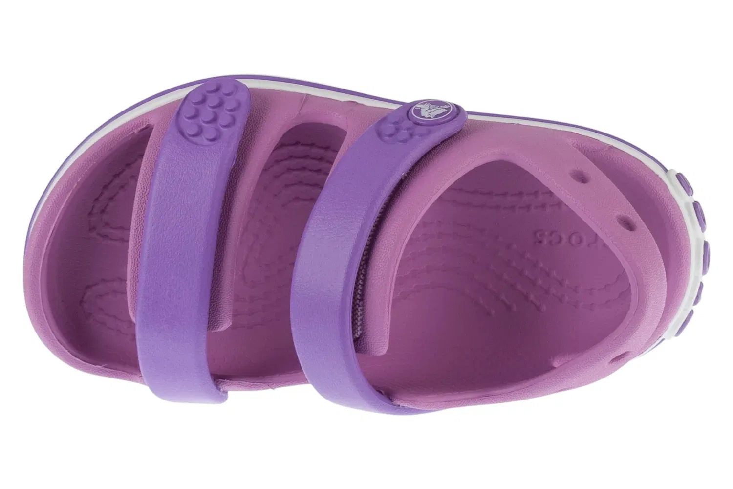 Сандалии для девочек с ремешком, Crocs, розовый — фото 3