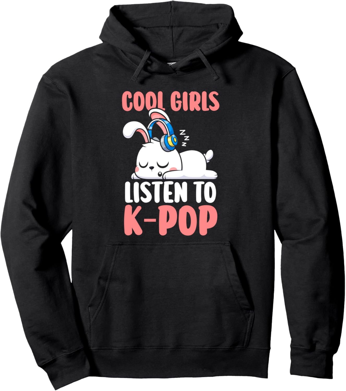 

Худи Cool Girl Listening to K-Pop Goods K-Pop Merch Gifts, черный