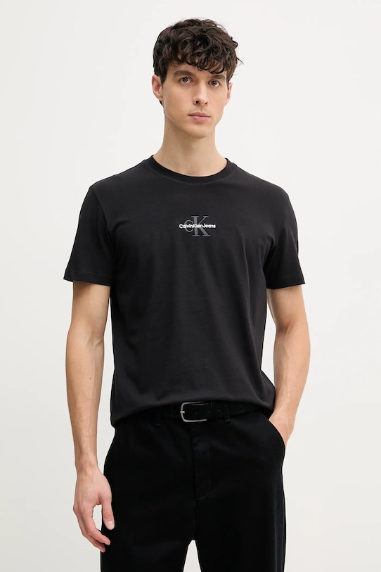 

Хлопковая футболка Calvin Klein Jeans, черный