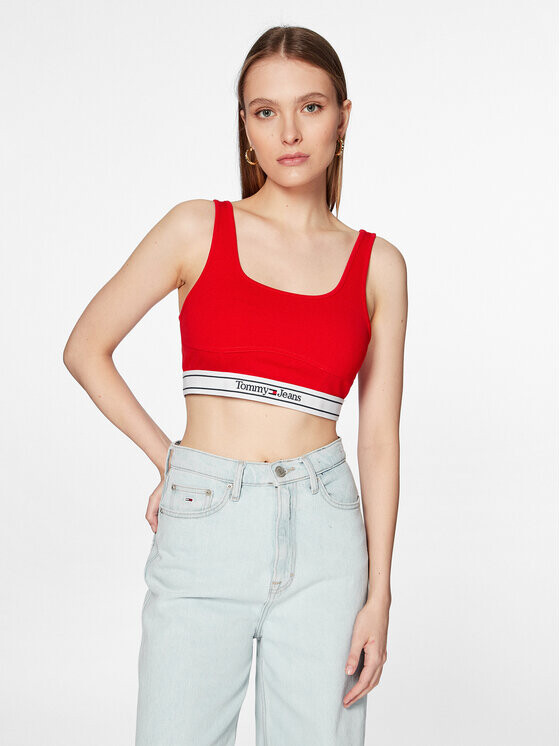 

Топ приталенного кроя Tommy Jeans, красный