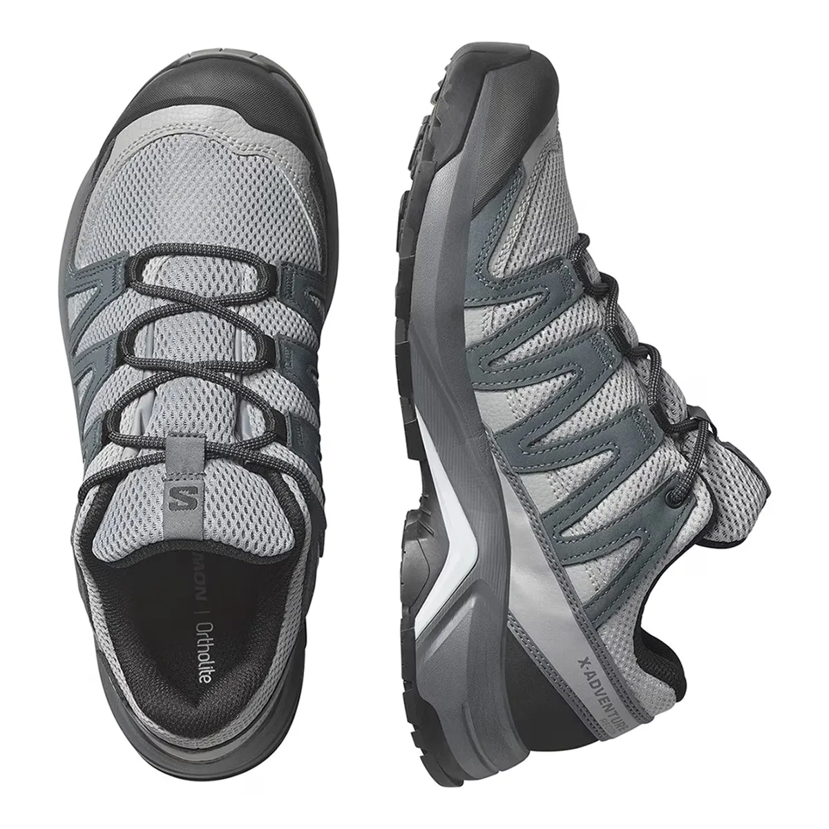 SALOMON X-ADVENTURE RECON GTX W женские кожаные походные ботинки, серый — фото 4