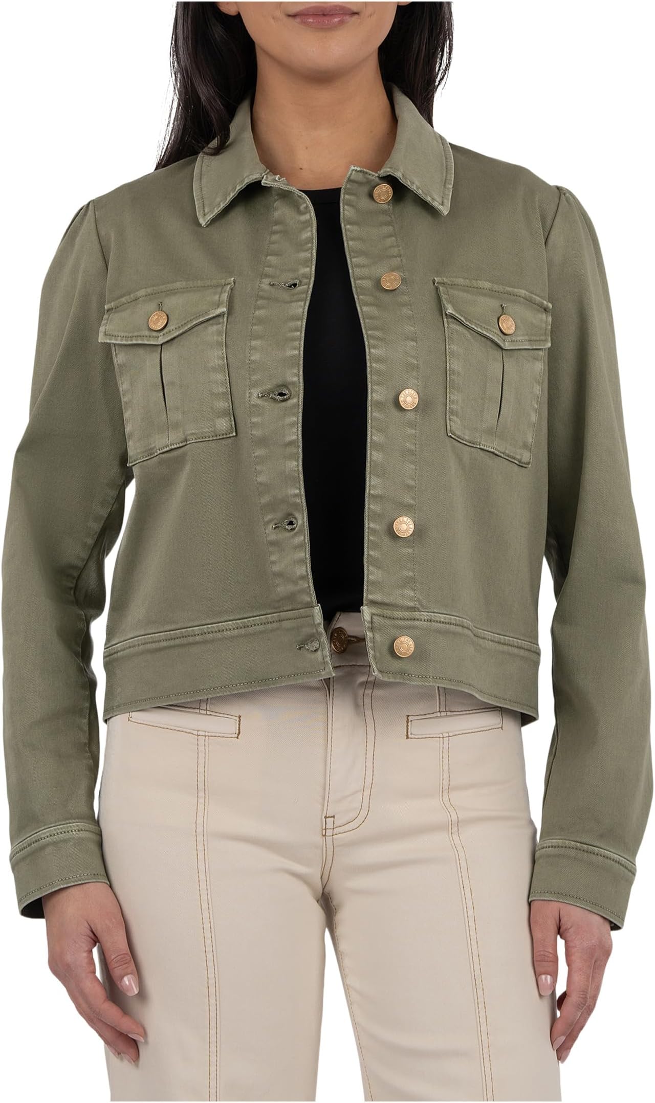 

Куртка KUT from the Kloth Jocelyn Trucker Jacket With Pockets, цвет Sage