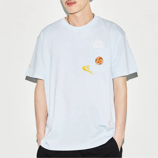 Футболка Men's Nike Printing Pocket Casual Short Sleeve Blue T-Shirt, синий — фото 3