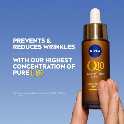 Сыворотка Nivea — Q10 Anti-Wrinkle Expert Dual Action Serum Антивозрастная для лица для женщин с чистым Q10, 30 мл — фото 2