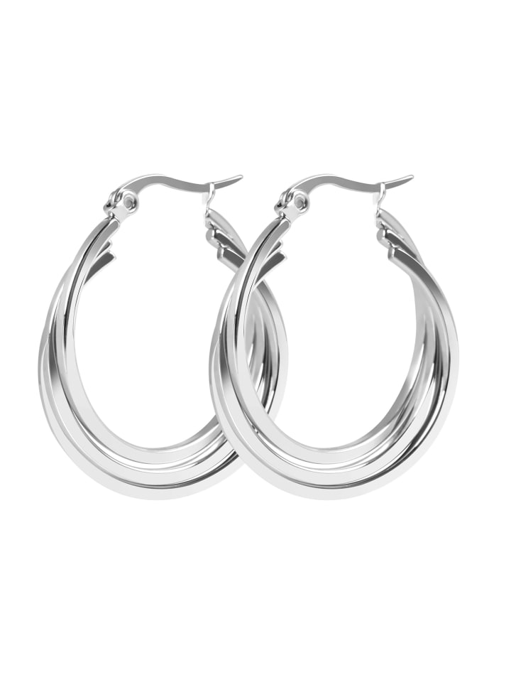 

Adeliás Женские серьги - Серьги-кольца из нержавеющей стали серебристого цвета