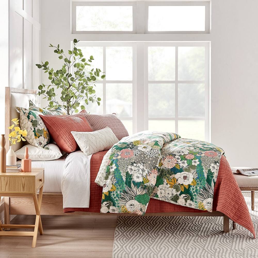 

Levtex Home Bettina Одеяло с цветочным рисунком или накидки, зеленый