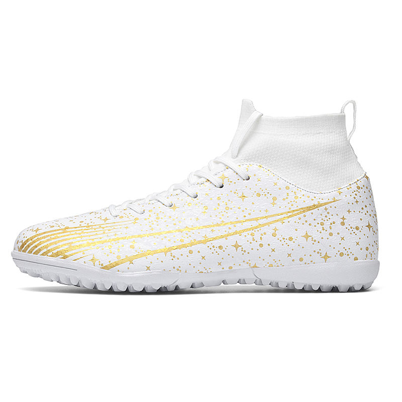 

Футбольные бутсы детские, подростковые, износостойкие, противоскользящие, с высоким верхом Kung Fu partners, белый