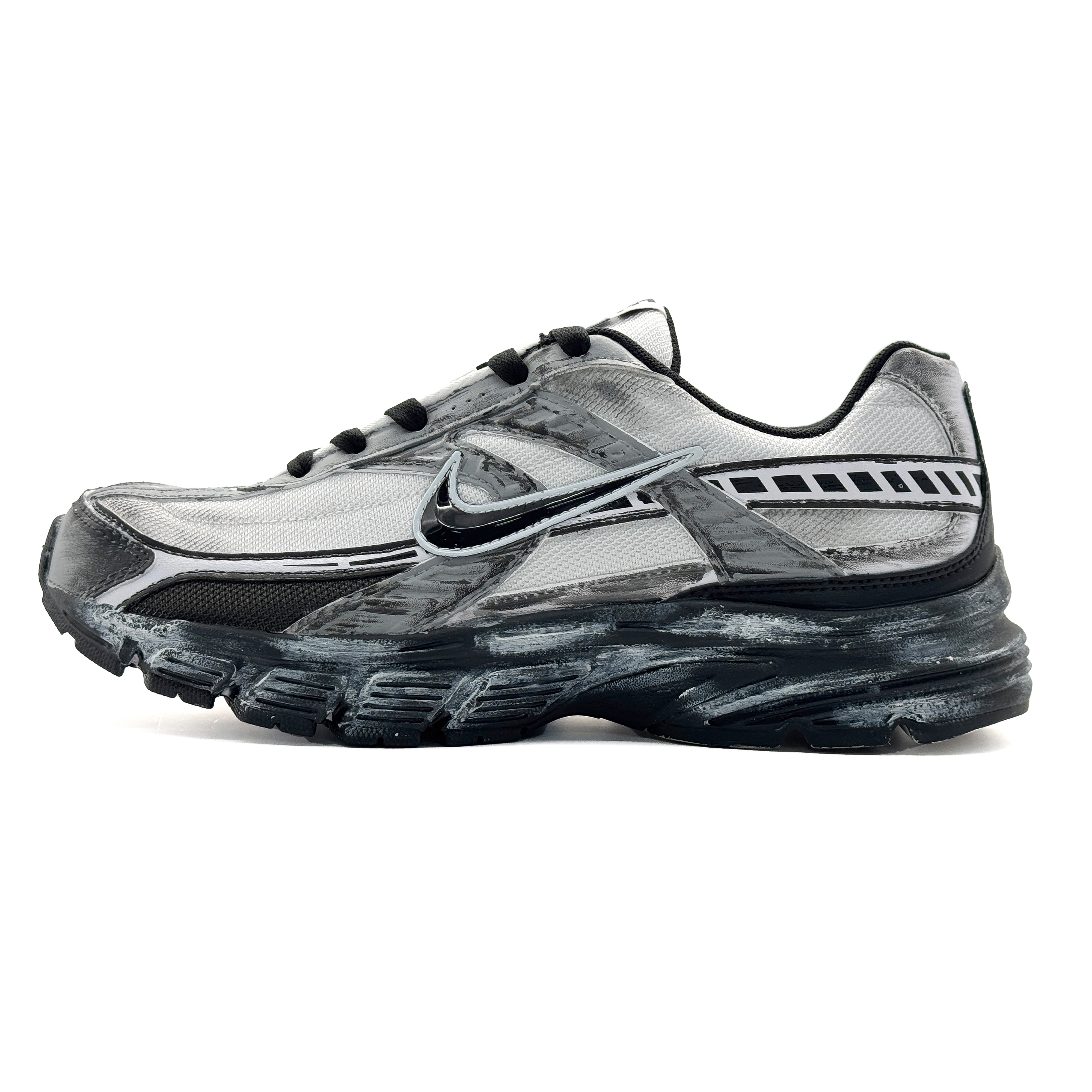 

Nike Кроссовки Initiator с амортизацией, дышащие, увеличивающие рост, низкие, повседневные, для городских поездок, цвет черный-серый