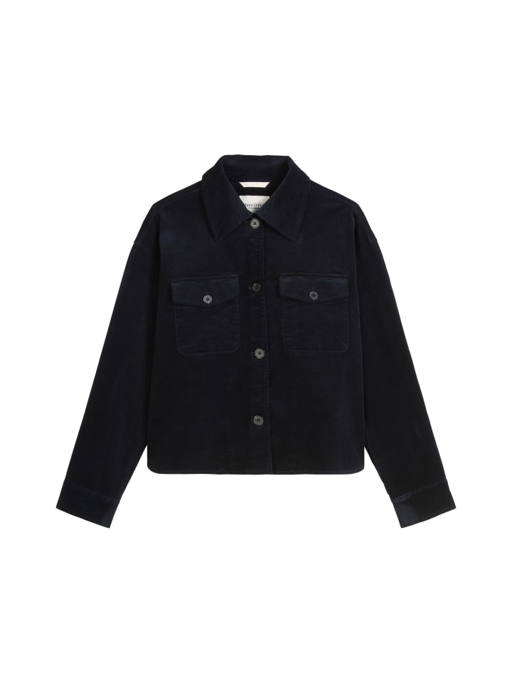 

Вельветовая рубашка свободного кроя цвета темно-синего неба Marc O'Polo