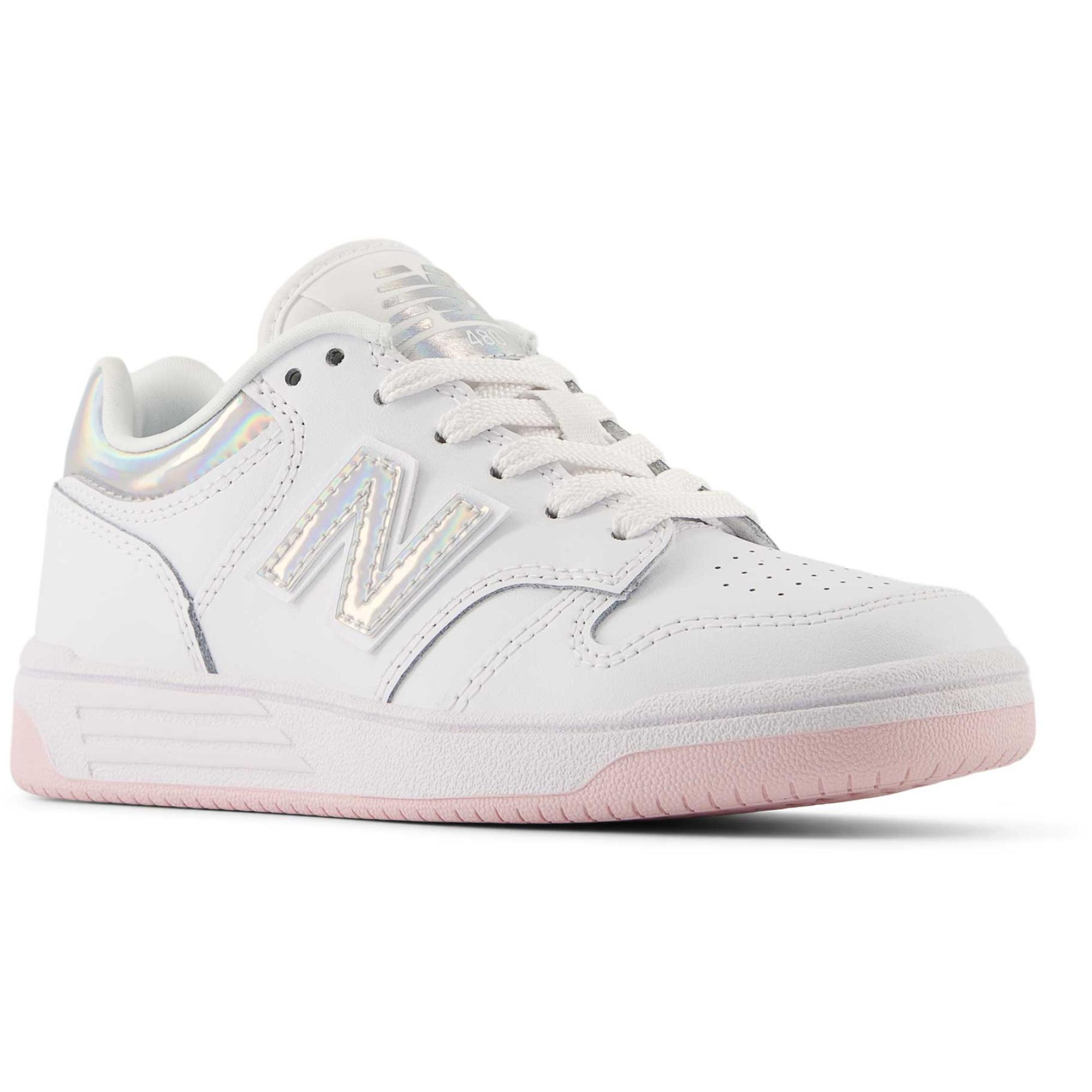 Детские повседневные туфли 480 New Balance, White/Rose Sugar — фото 2