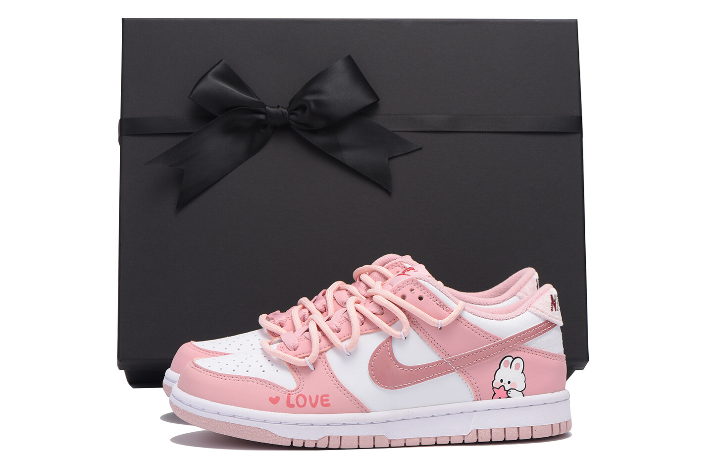 

Кроссовки Nike Dunk Skateboarding Shoes Women's Low-top White, розовый