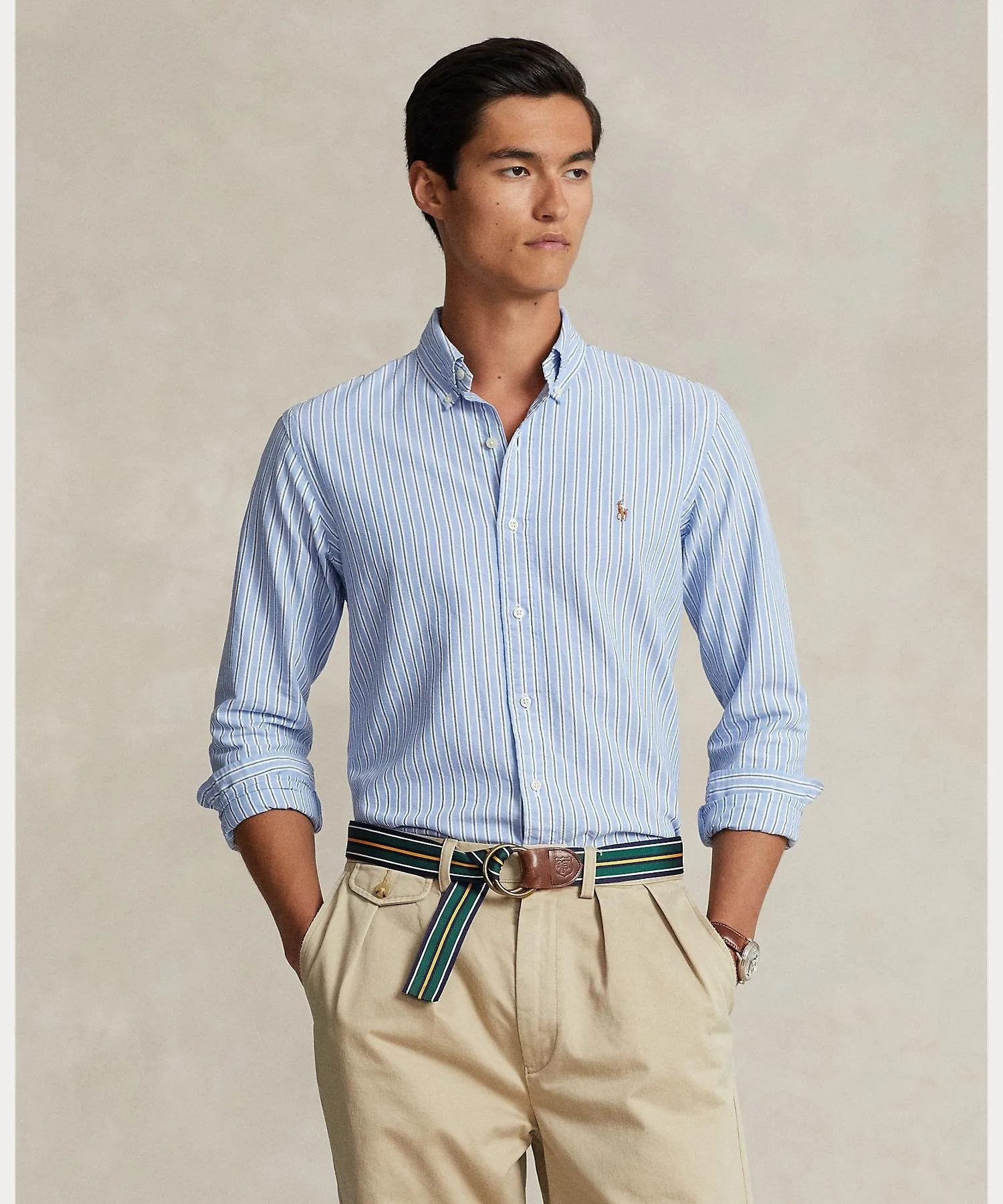 Классическая полосатая рубашка Оксфорд Polo Ralph Lauren, 999 Multicolor