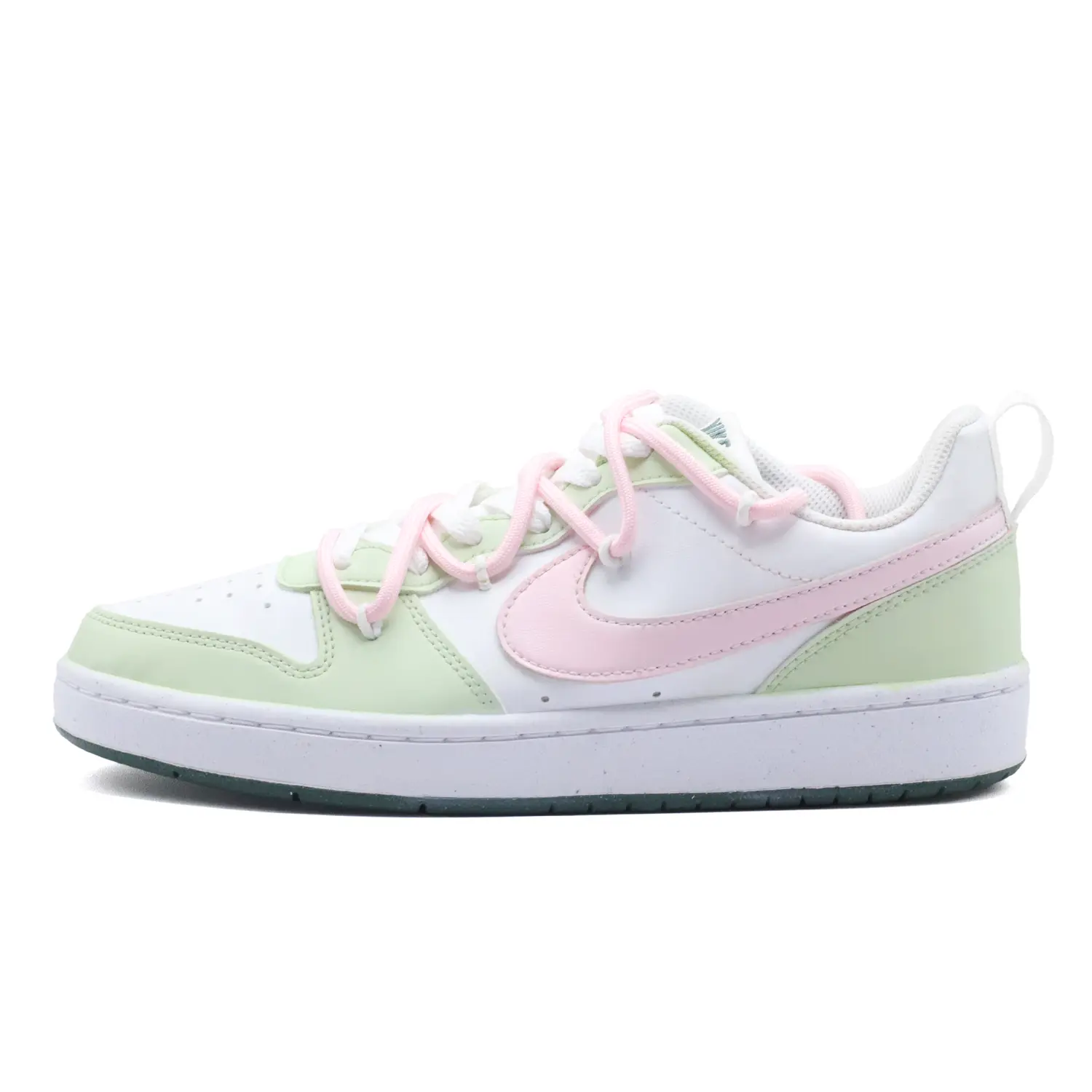 

Nike Детские кроссовки для скейтбординга Court Borough Green Grape Guava с нескользящей подошвой и износостойкими протекторами