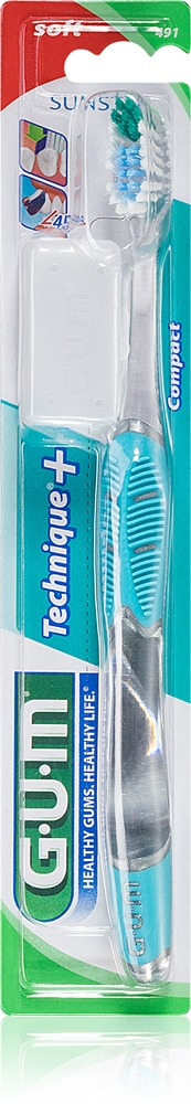 

Компактная зубная щетка Technique+ с короткой головкой, мягкая G.U.M, 1 шт