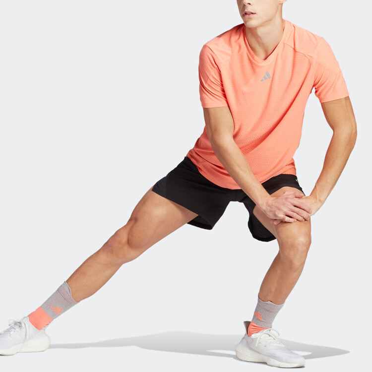 Футболка мужская кораллово-розовая Adidas, розовый — фото 4