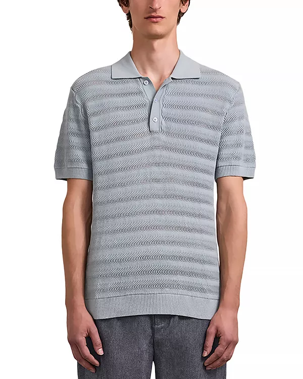 

Поло Vidal с жаккардовым узором "волна" Frescobol Carioca, синий